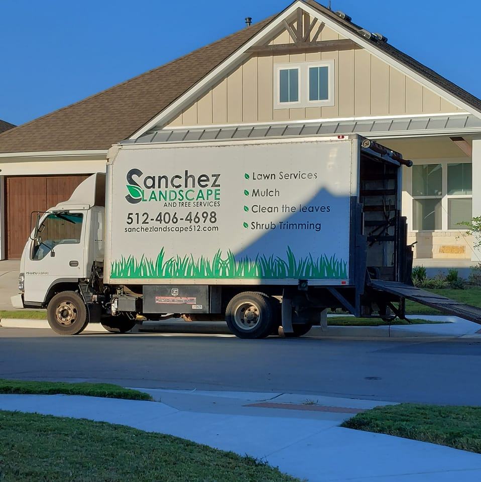 Sanchez Landscape service truck — professional landscaping in Austin & Surrounding Areas